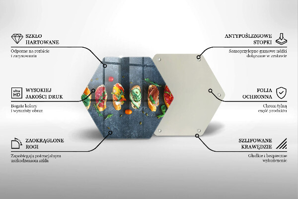 Glass kitchen board Colorful Sandwiches