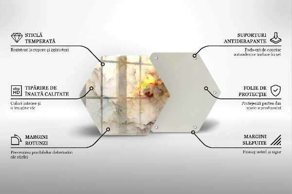 Chopping board Marble texture with gold