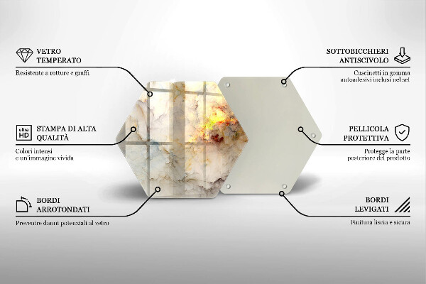 Chopping board Marble texture with gold