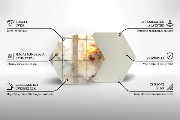 Chopping board Marble texture with gold