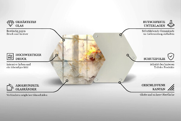 Chopping board Marble texture with gold