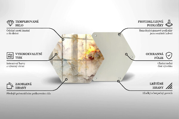 Chopping board Marble texture with gold