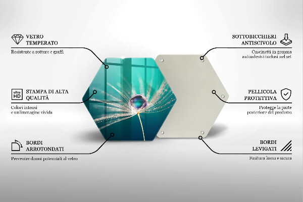 Chopping board Dew on a dandelion