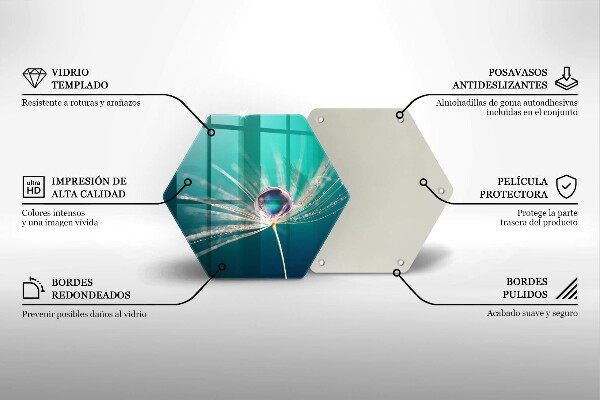 Chopping board Dew on a dandelion