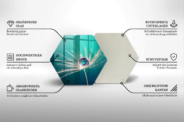 Chopping board Dew on a dandelion