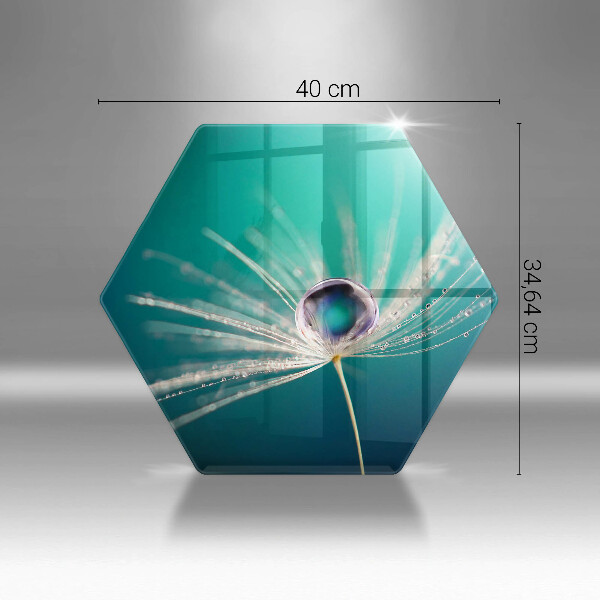 Chopping board Dew on a dandelion