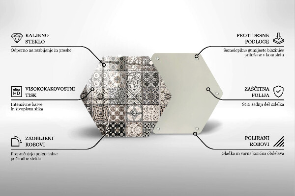 Chopping board glass Decorative tiles