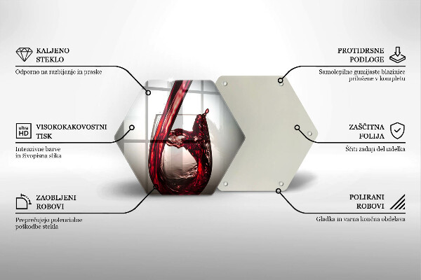Chopping board Glass and red wine