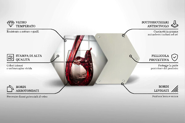 Chopping board Glass and red wine