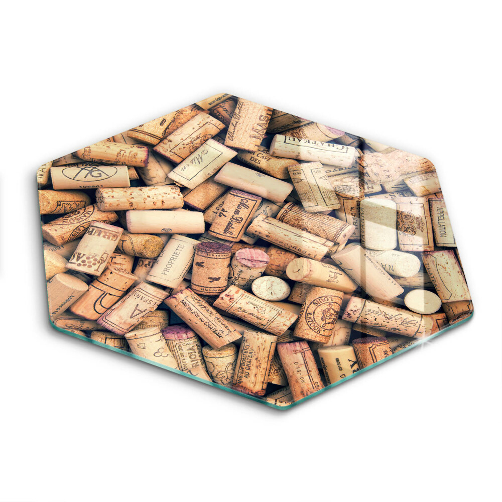 Chopping board glass Wine corks pattern