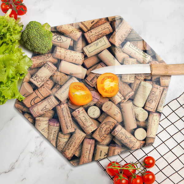 Chopping board glass Wine corks pattern