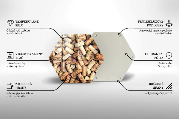 Chopping board glass Wine corks pattern