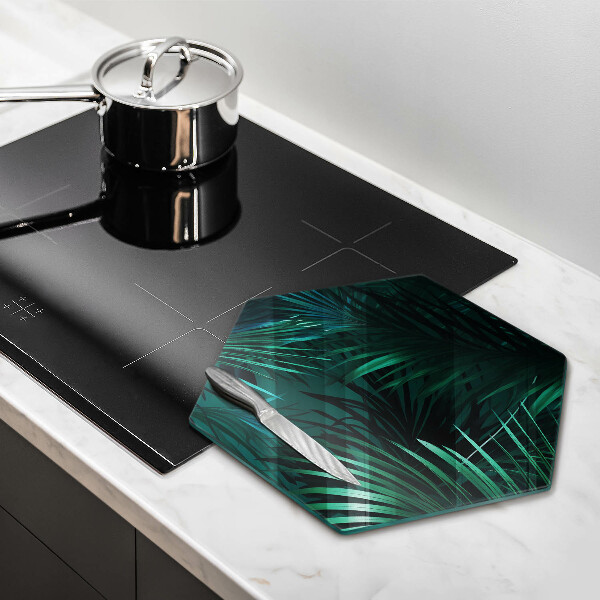 Glass kitchen board Wild jungle leaves