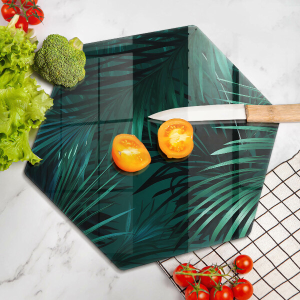 Glass kitchen board Wild jungle leaves