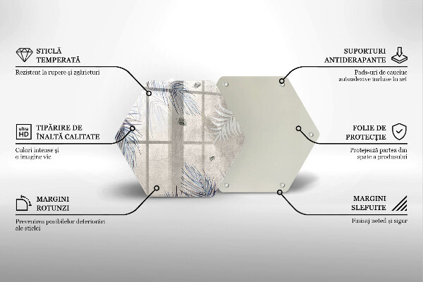 Glass kitchen board Subtle leaves