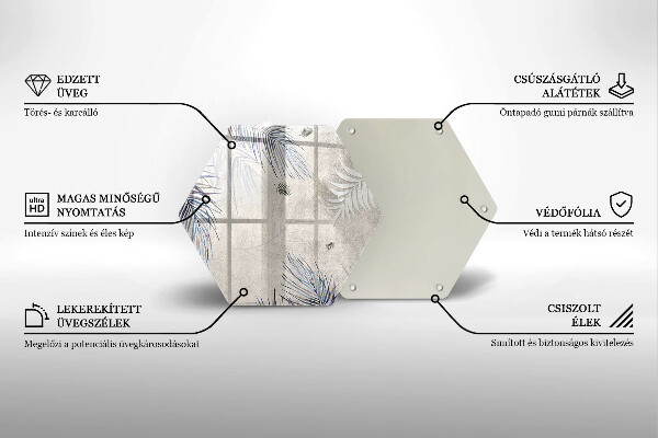 Glass kitchen board Subtle leaves