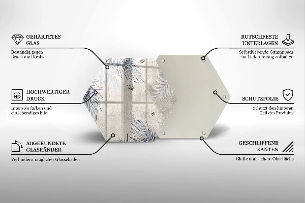 Glass kitchen board Subtle leaves