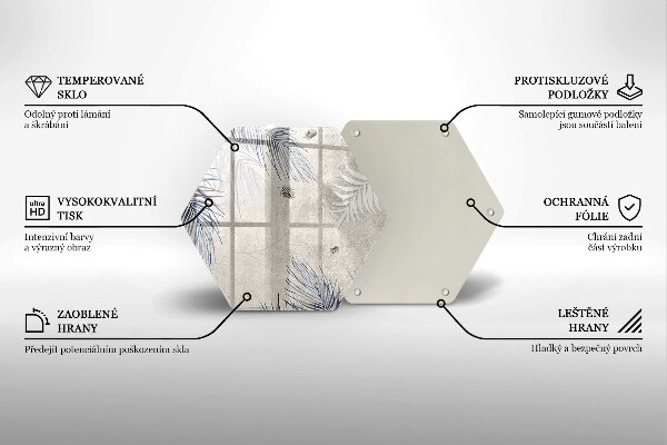 Glass kitchen board Subtle leaves