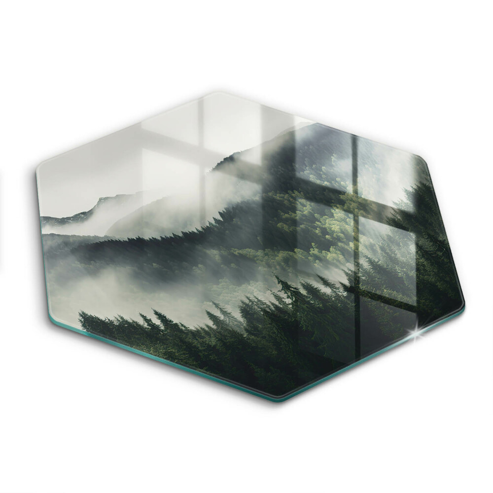 Glass kitchen board Land and fog landscape