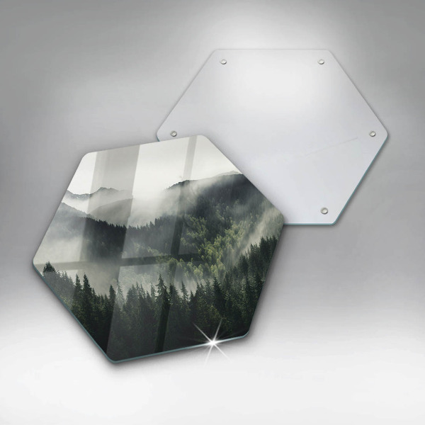 Glass kitchen board Land and fog landscape