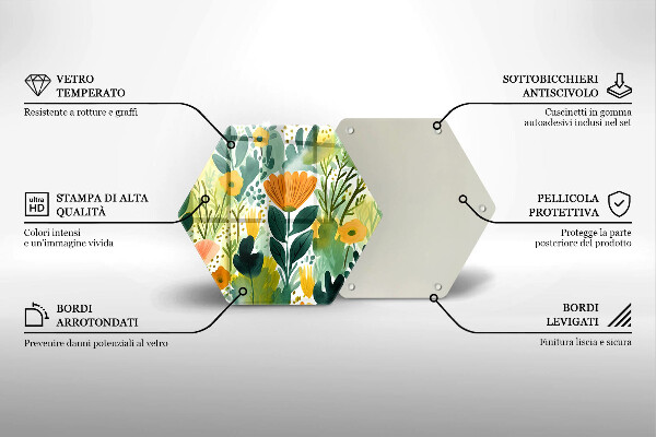 Glass kitchen board Painted flowers