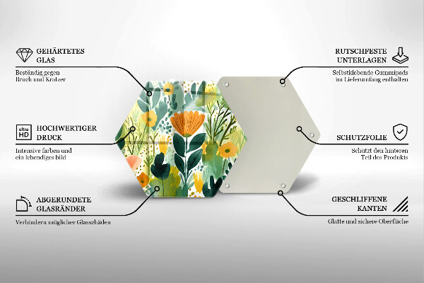 Glass kitchen board Painted flowers