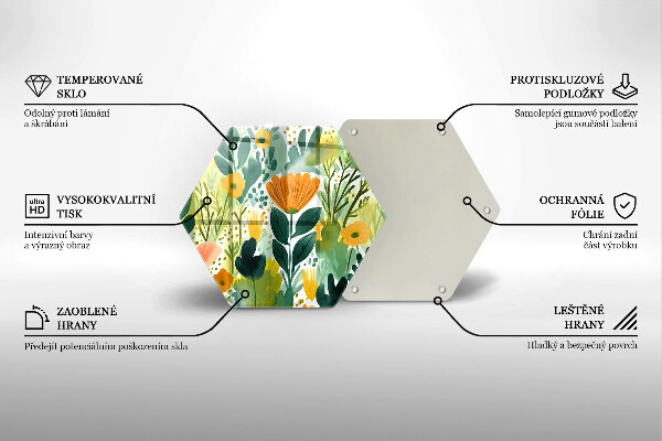 Glass kitchen board Painted flowers