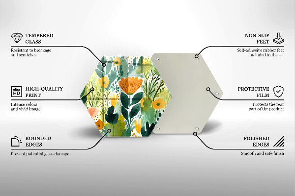 Glass kitchen board Painted flowers