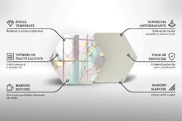 Glass kitchen board Pastel marble