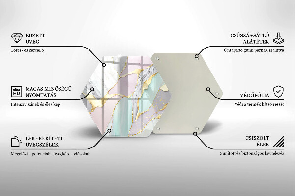 Glass kitchen board Pastel marble