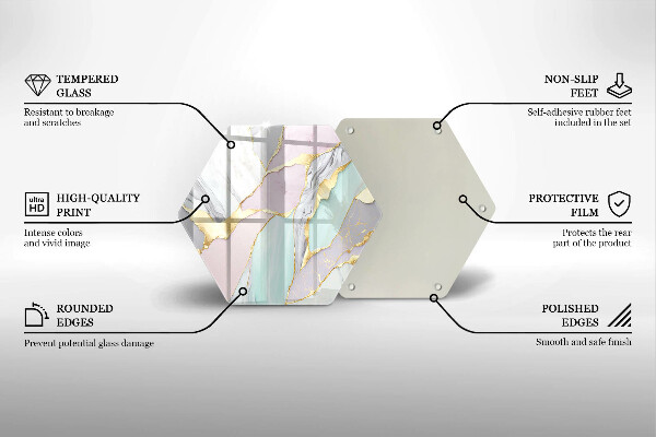 Glass kitchen board Pastel marble