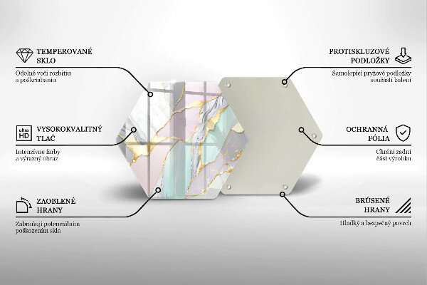 Glass kitchen board Pastel marble