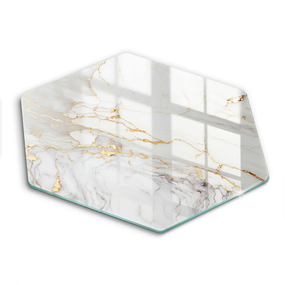 Glass worktop protector Light marble with gold