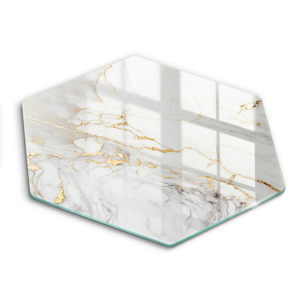 Glass worktop protector Light marble with gold