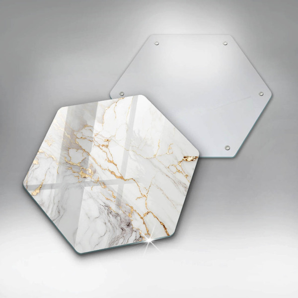 Glass worktop protector Light marble with gold