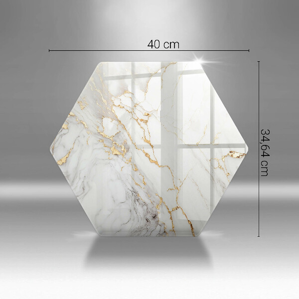 Glass worktop protector Light marble with gold