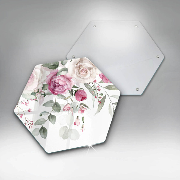 Glass worktop protector Watercolor roses