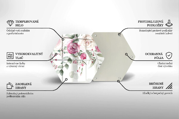 Glass worktop protector Watercolor roses