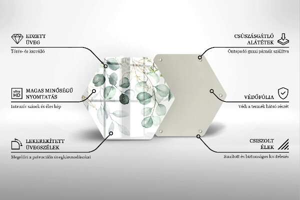 Glass worktop protector Painted plants