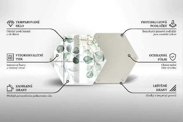 Glass worktop protector Painted plants