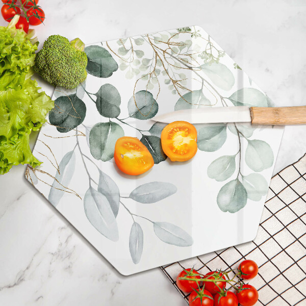 Glass worktop protector Painted plants