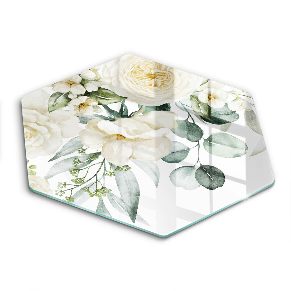Glass worktop protector Watercolor flowers