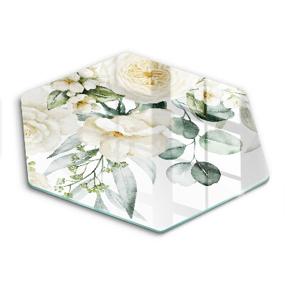 Glass worktop protector Watercolor flowers