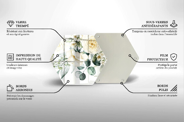 Glass worktop protector Watercolor flowers