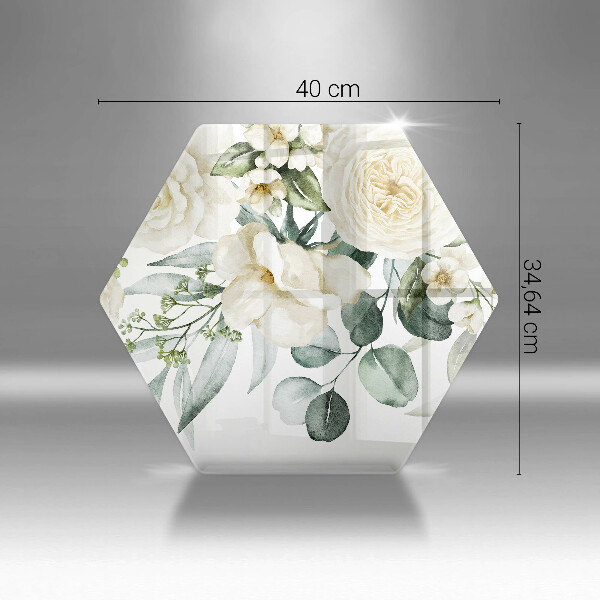 Glass worktop protector Watercolor flowers