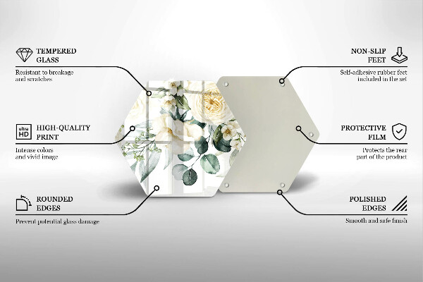 Glass worktop protector Watercolor flowers