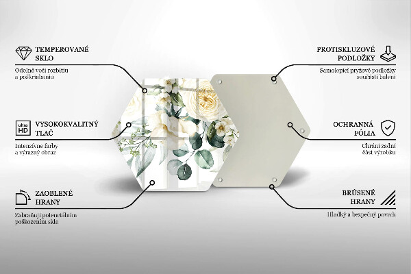 Glass worktop protector Watercolor flowers