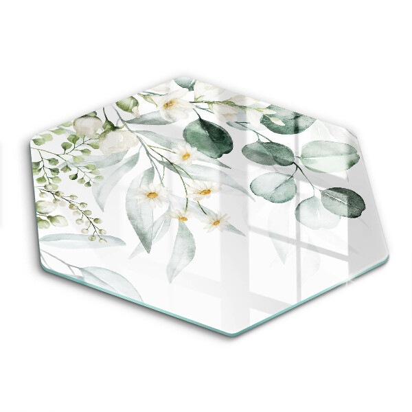 Glass worktop protector Watercolor plants