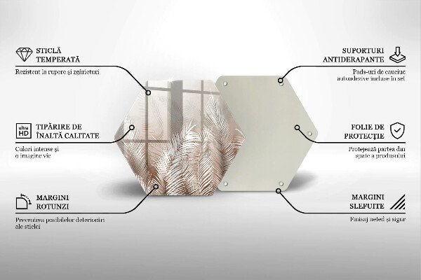 Glass worktop protector Boho leaf vegetation