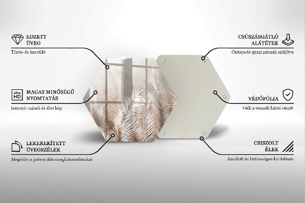 Glass worktop protector Boho leaf vegetation